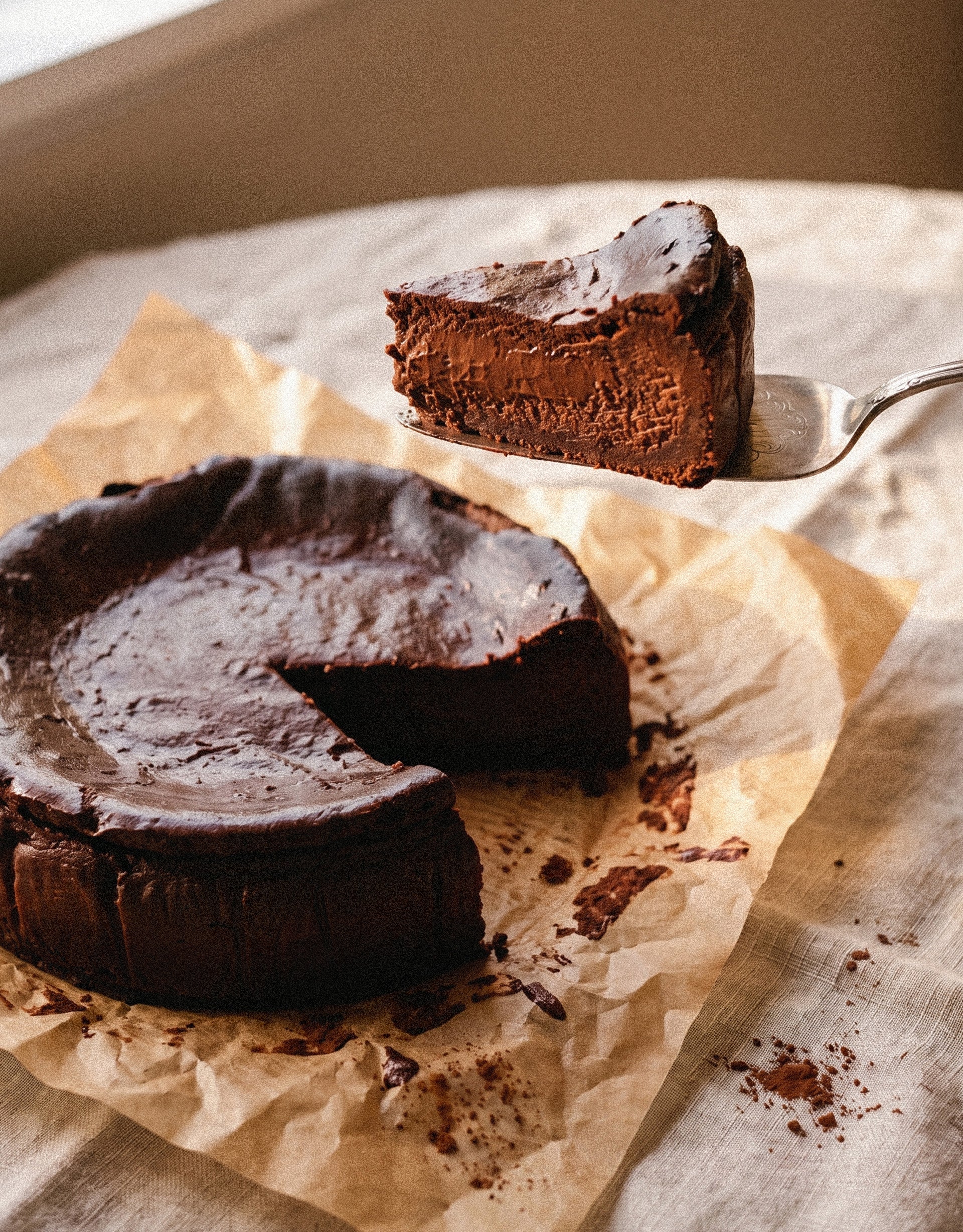 Dark Chocolate Basque Cheesecake
